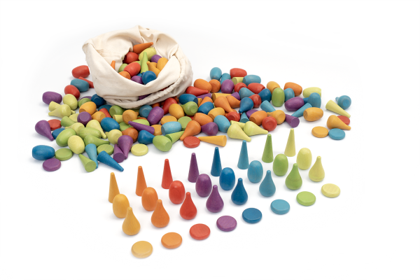 Loose Parts Regenbogen-Legeteile,